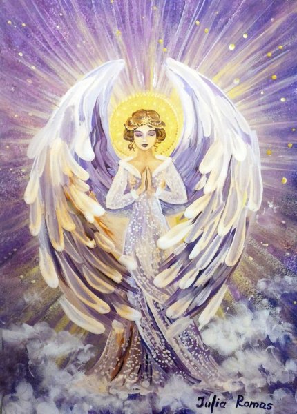 Ангелочки гуашью