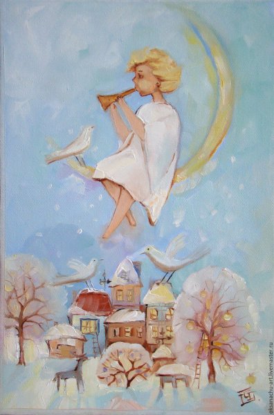 Ангел гуашью