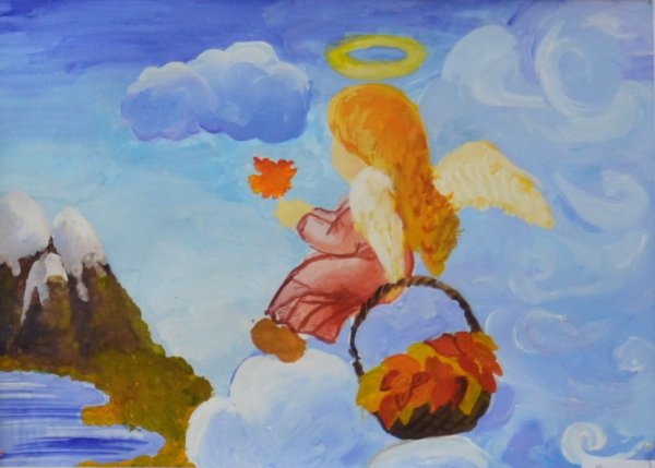 Ангел гуашью