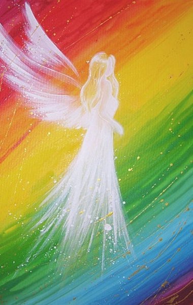 Ангел цветными карандашами