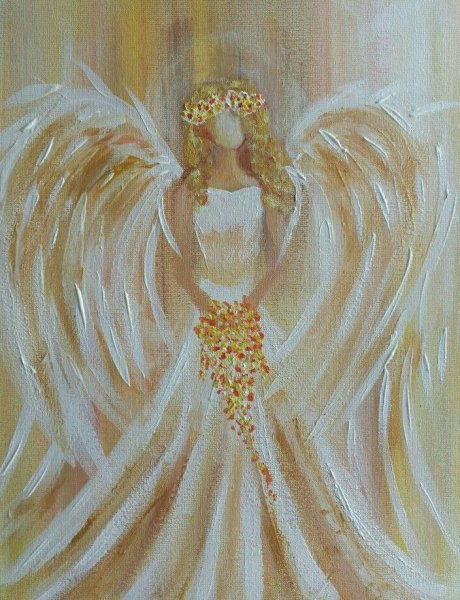 Крылья гуашью