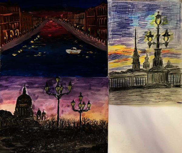 Петербург в свете фонарей