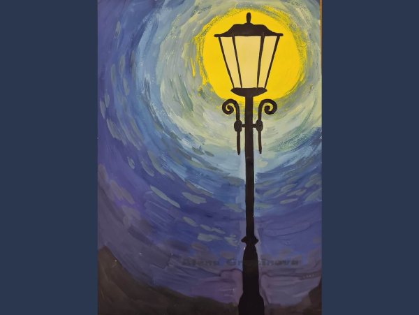 Фонарь гуашью