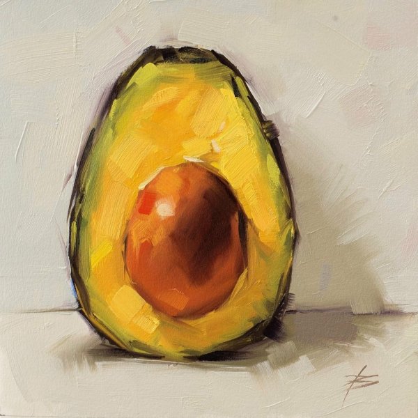Живопись мастихином авокадо