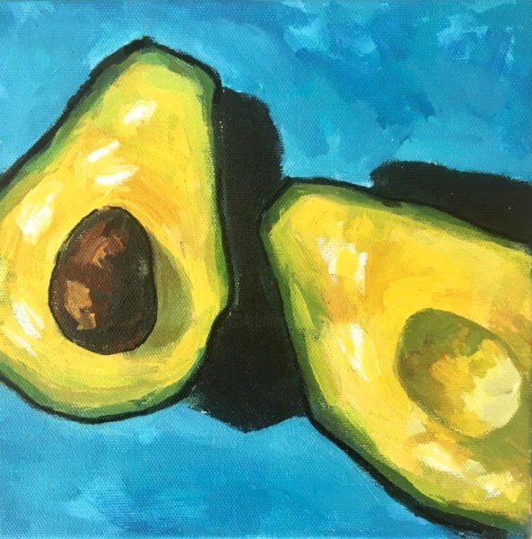 Авокадо акварелью