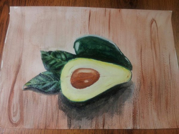 Авокадо рисунок маркерами простой