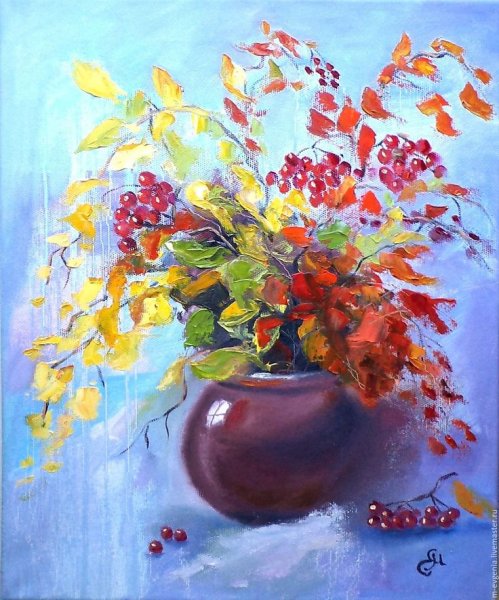 Осенний натюрморт живопись