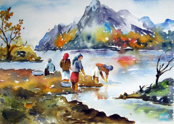 Туризм акварель