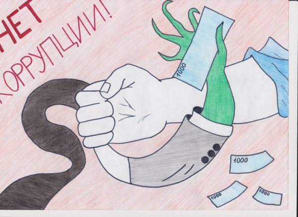 Плакат чистые руки против коррупции