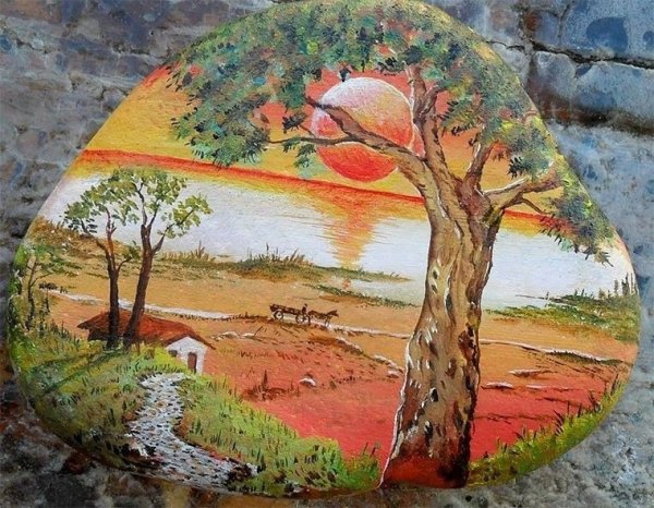 Живопись на гальке