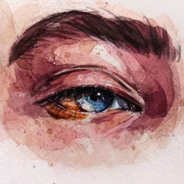 Глаз нарисованный акварелью