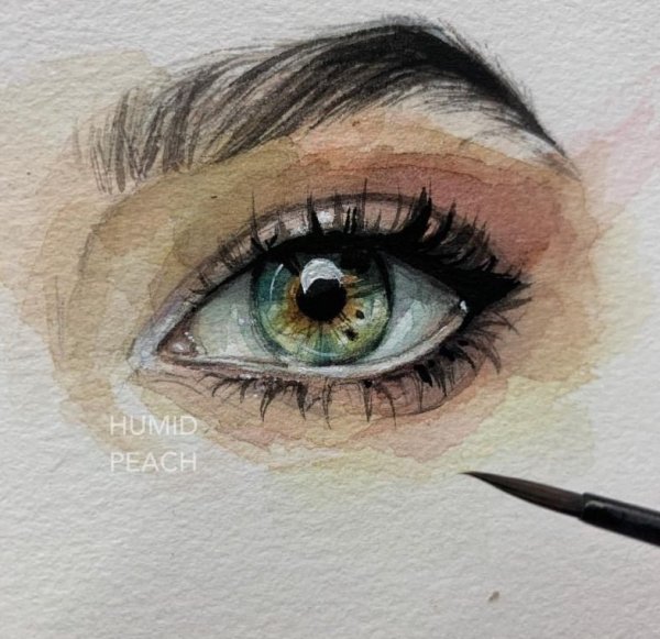 Рисование глаз акварелью