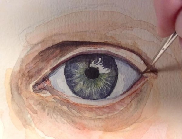 Глаз гуашью