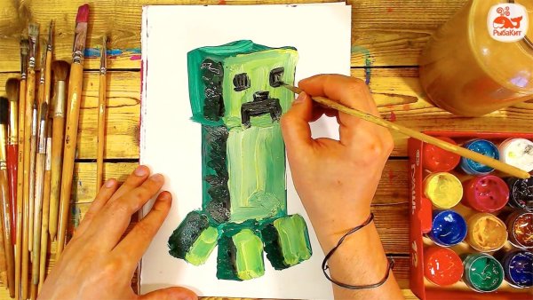 Рисунки майнкрафт красками