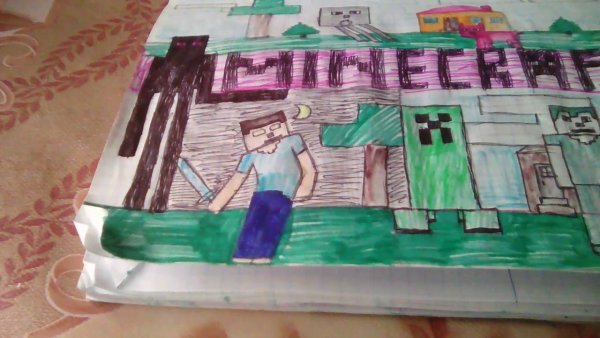 Майнкрафт рисунки гуашью