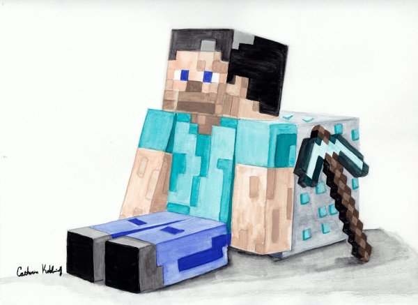Рисунки фломастерами майнкрафт