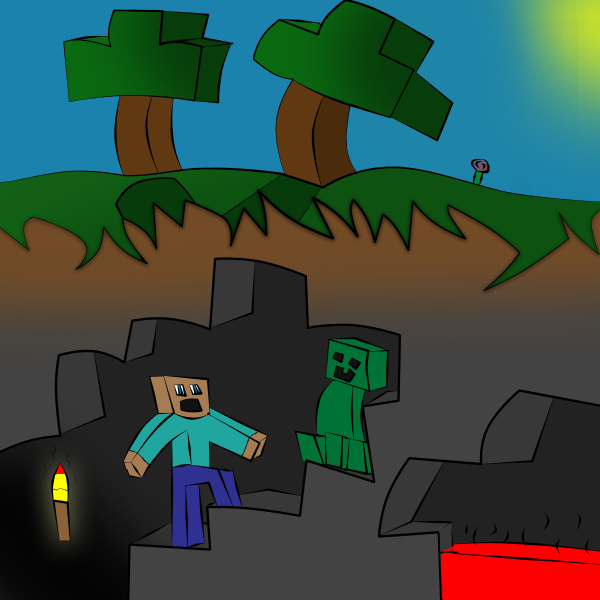 Рисунок майнкрафт карандашом