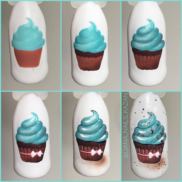 Пироженки на ногтях