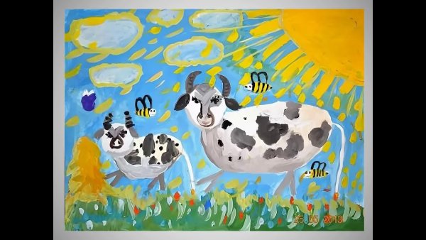 Корова для рисования для детей