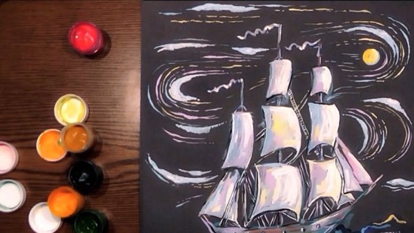 Быстрое рисование гуашью