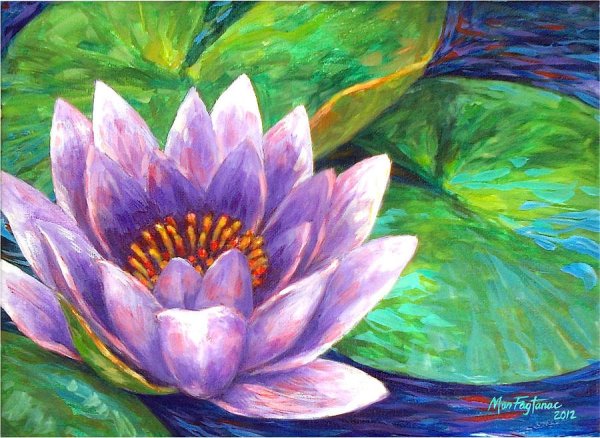 Кувшинки акварелью для начинающих