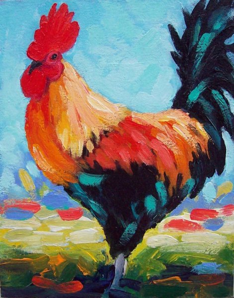 Петух и краски