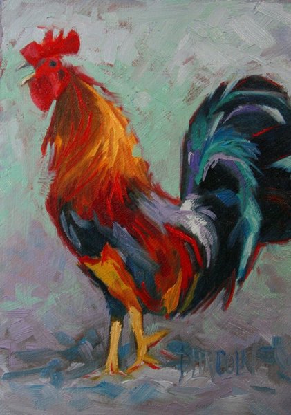 Петух рисунок гуашью