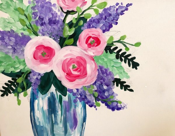 Как нарисовать букет цветов гуашью