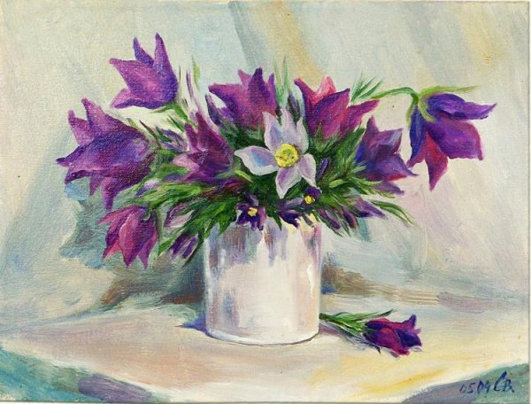 Букет цветов гуашью
