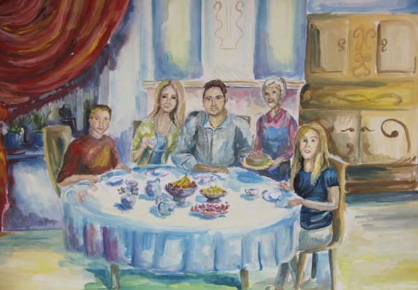 Рисование семейный праздник