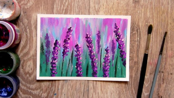 Лаванда акварель