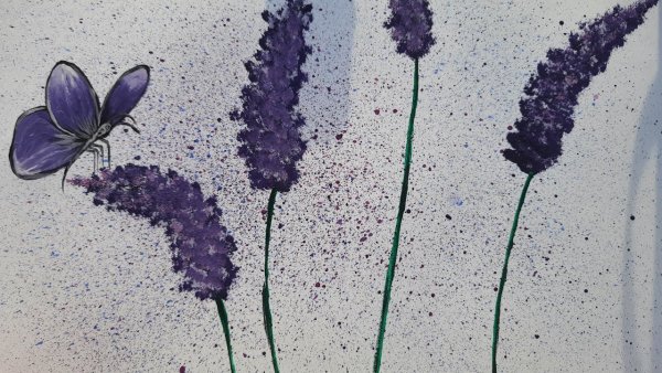 Лаванда гуашью для начинающих