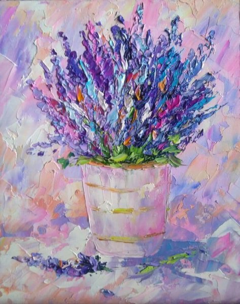 Лаванда картины акрилом