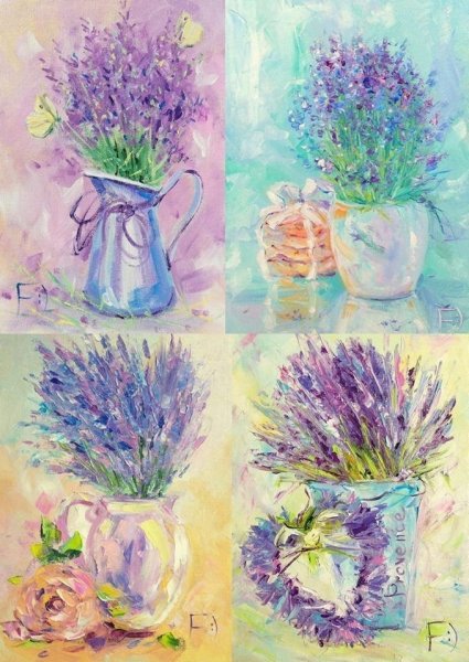 Лаванда акрилом