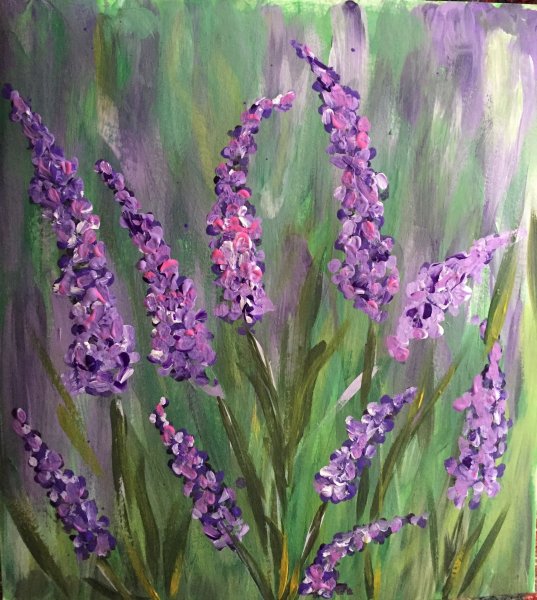 Лаванда гуашью