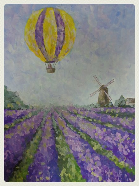 Лавандовое поле и воздушные шары