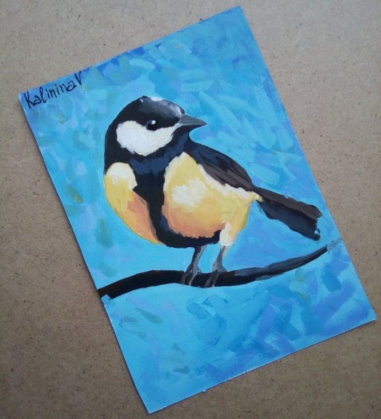 Птицы гуашью для детей