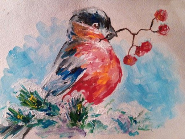 Правополушарное рисование птицы