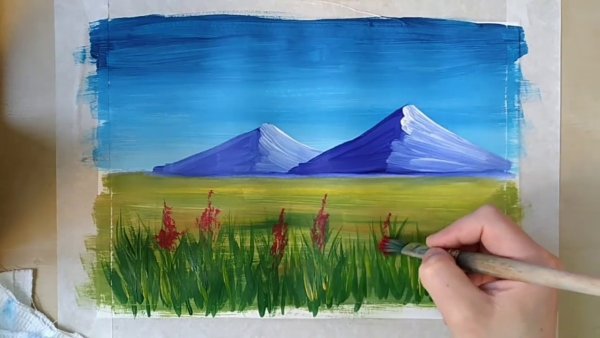 Правополушарное рисование горы