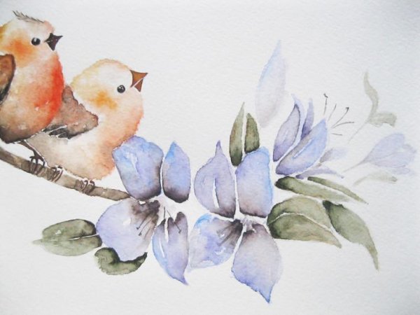 Акварельная иллюстрация Весна