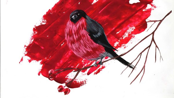 Правополушарное рисование Снегири