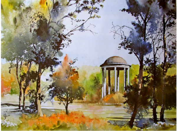 Парк акварелью