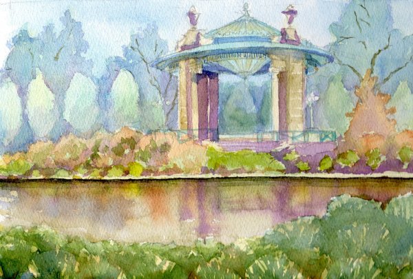 Парк Горького акварель