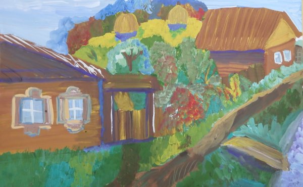 Рисунок гуашью город 10 лет