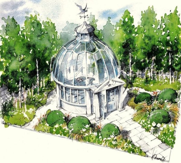 Ландшафтный скетч акварелью