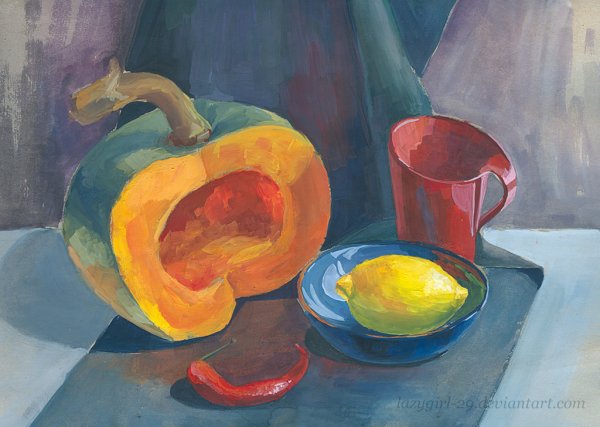 Рисование гуашью натюрморт