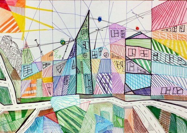 Графическая композиция из прямых линий