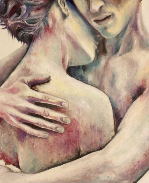 Влюбленная пара красками