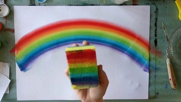 Радуга красками для детей
