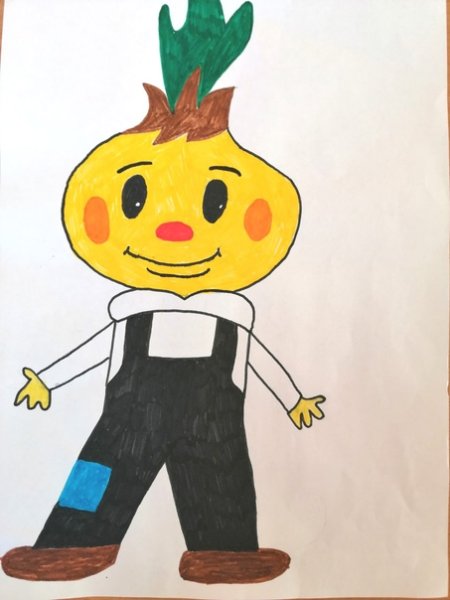 Чиполлино детский рисунок